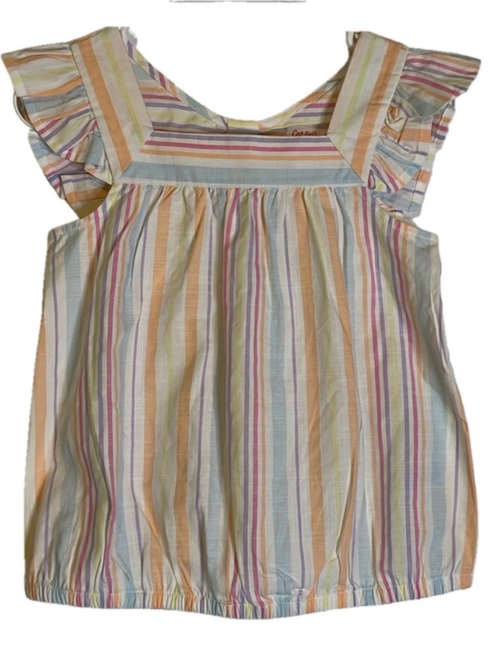 CAT & JACK Striped Sleeveless Top, Girls L, Multicolor